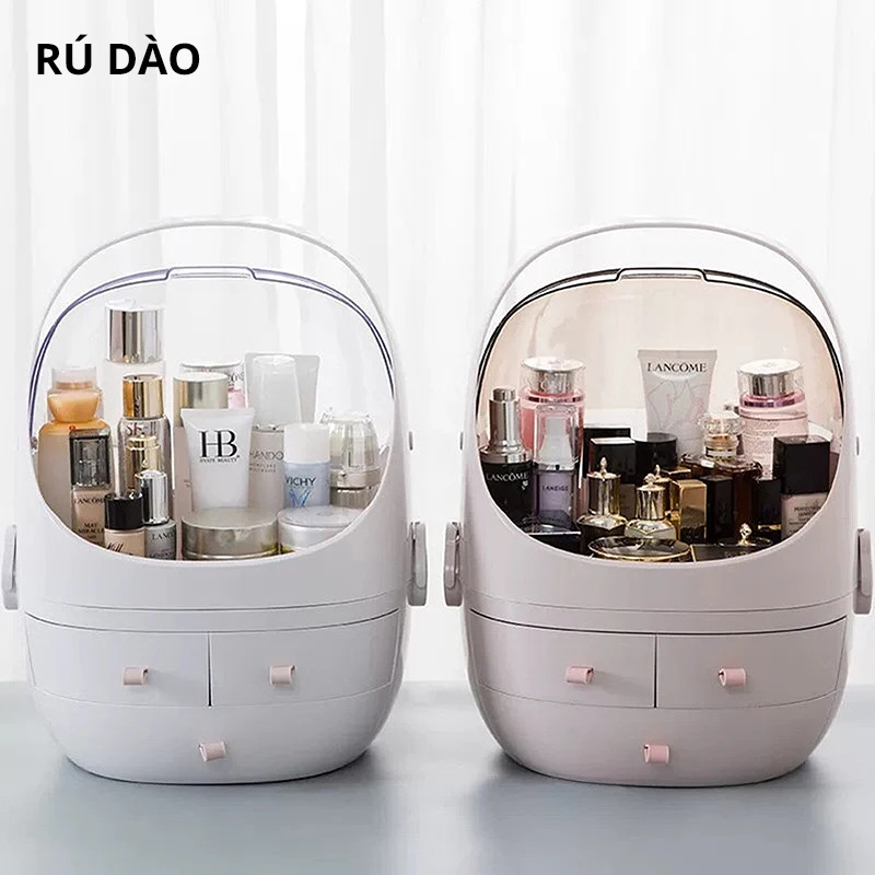 Пластиковый ящик для хранения косметики в ванную комнату Настольный с