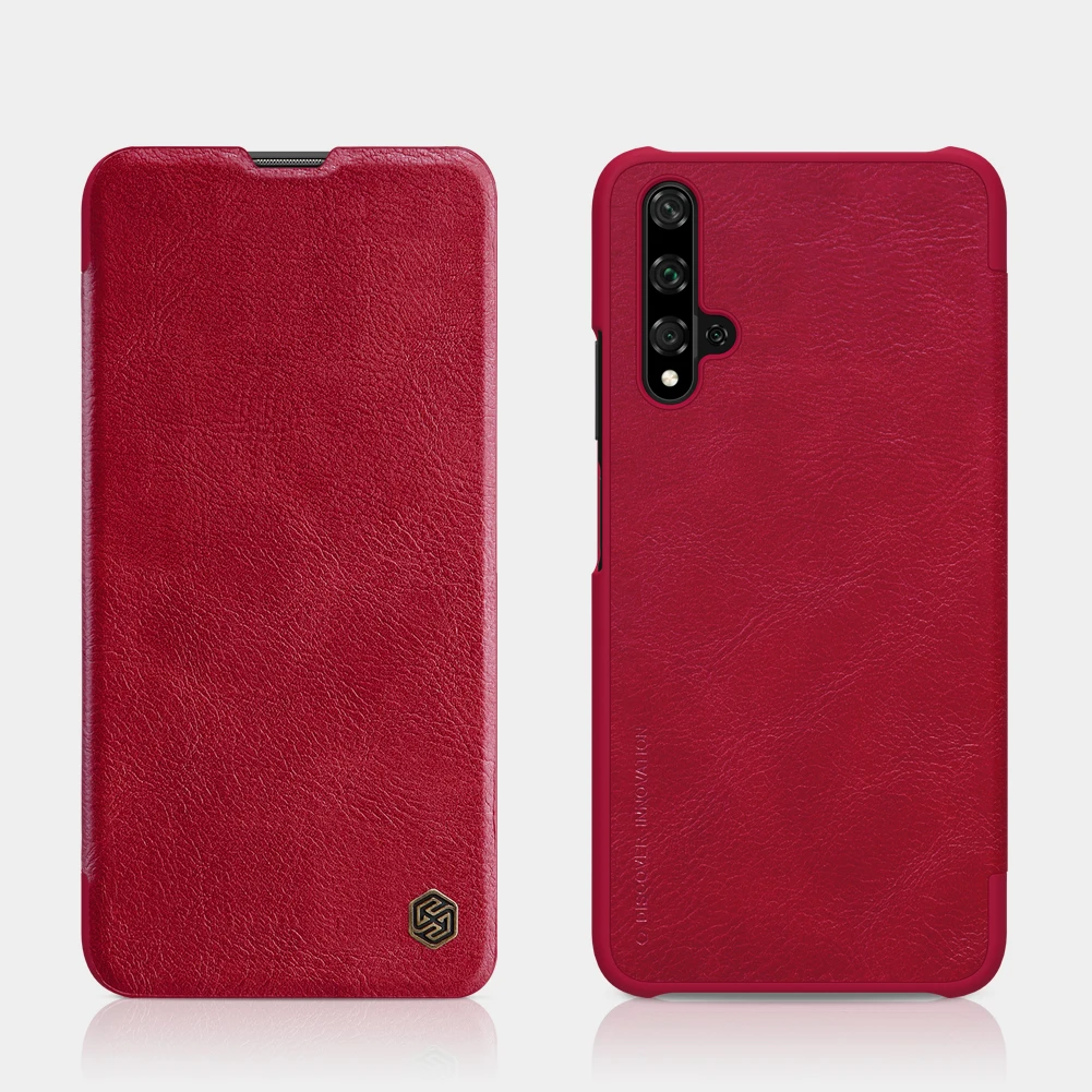 red Чехол Для huawei Honor 20 Pro 20S Nova 5T Nillkin Qin Series из искусственной кожи с откидной крышкой чехол для huawei Honor 20 - Цвет: red
