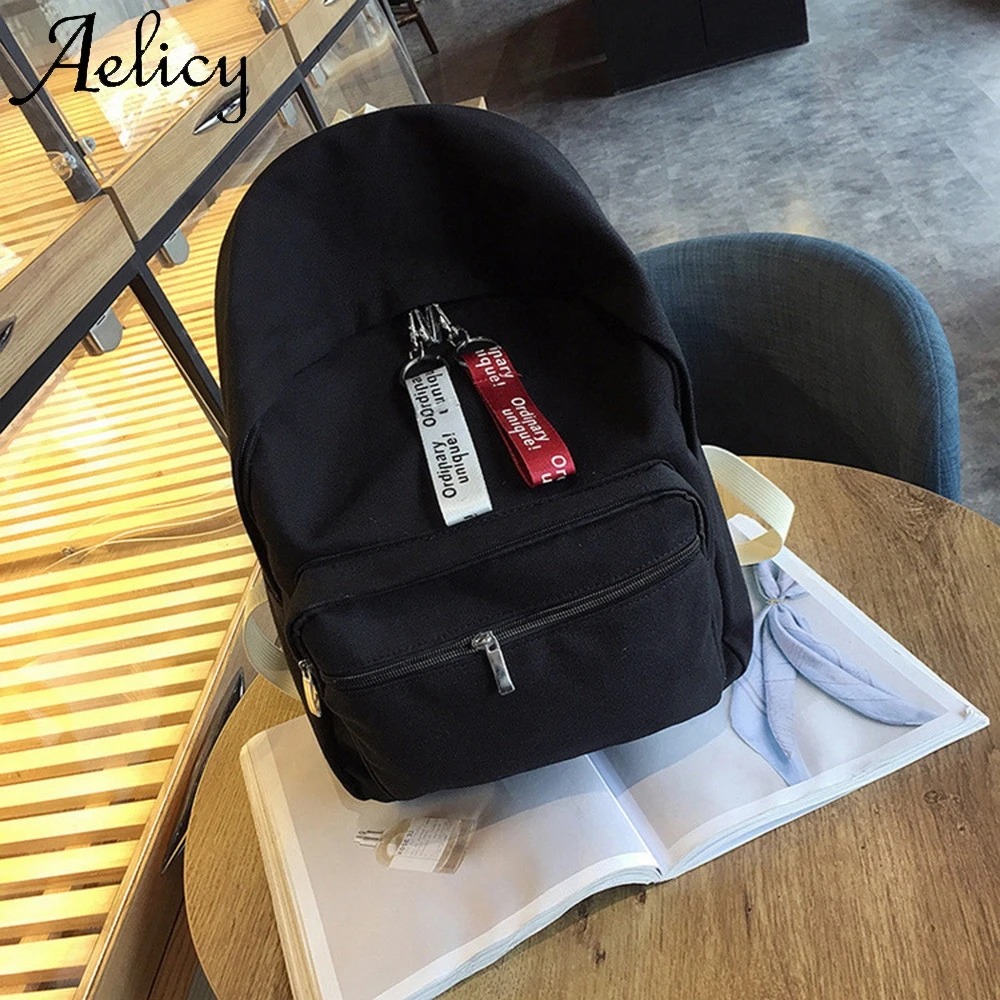 Aelicy Женская Мода Холст сплошной Школьные сумки дорожные рюкзак Студенческая