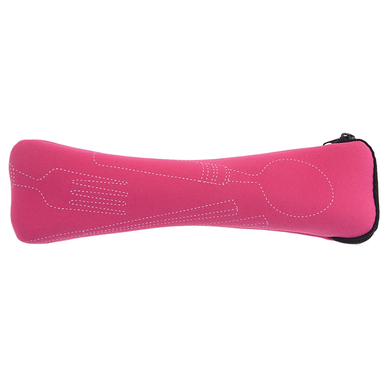 Pink Сумка посуда мелких предметов, косметики, органайзер для походная Посуда столовая посуда сумка для туризма, кемпинга Столовые приборы, вилка Пун Пикник сумка для хранения инструментов подарок - Цвет: Pink