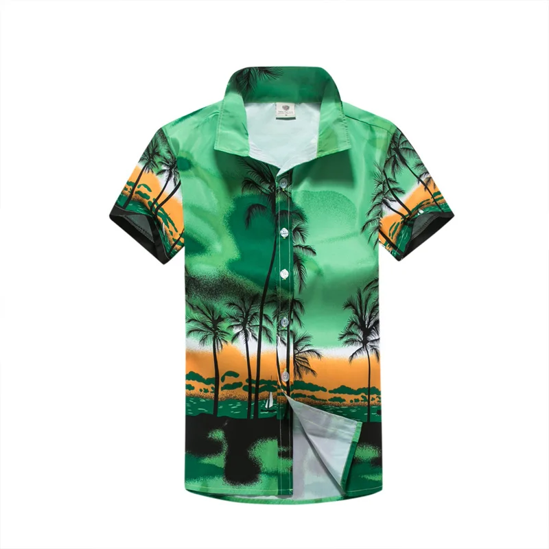Мужские Гавайи рубашка для летнего отдыха пляж модные Floral Tropical Приморский