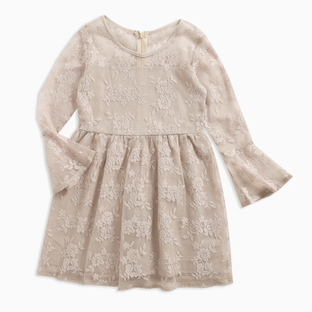 Kids Dresses For Girls 2020 New Korean Long-sleeved Dress Lace Flare Sleeve Princess Best Party Costumes 3 To 12 Years | Детская одежда