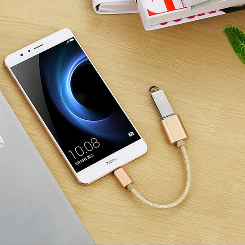 Micro OTG кабель для быстрой зарядки и передачи данных Samsung нейлоновый Стандартный