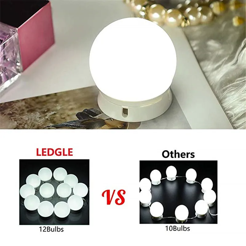 Светодиодный GLE 12 лампы светодиодный макияж зеркало светильник Голливуд Vanity Вт