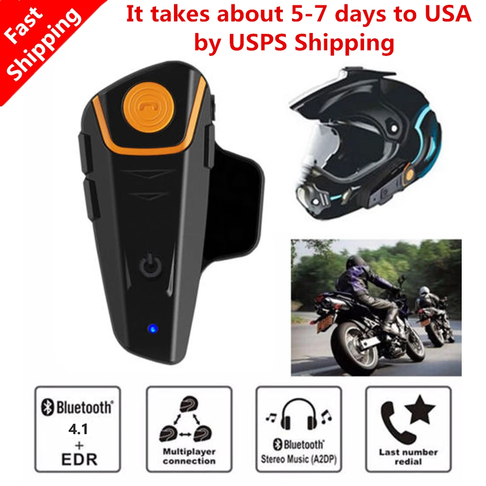 BT S2 Pro беспроводной мото rcycle Шлем Интерком IPX67 Водонепроницаемый FM радио 1000 м bluetooth