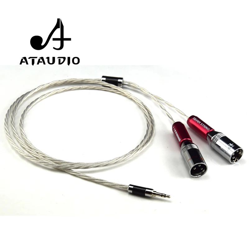 

ATAUDIO Silver-Plated Hifi 3.5mm to 2 XLR Cable High Quality 3.5 Stereo TRS to Dual Xlr Male Cable