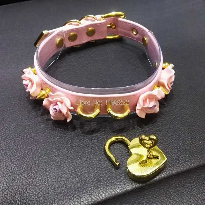 Ожерелье ручной работы в стиле панк готика большая роза цветок золотой замок