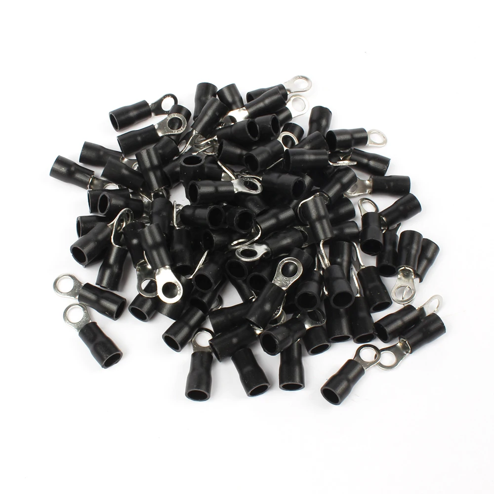 50 шт. RV3.5-5 черный кольцевой изолированный клеммный костюм 2 5-4 мм2 кабель обжимной