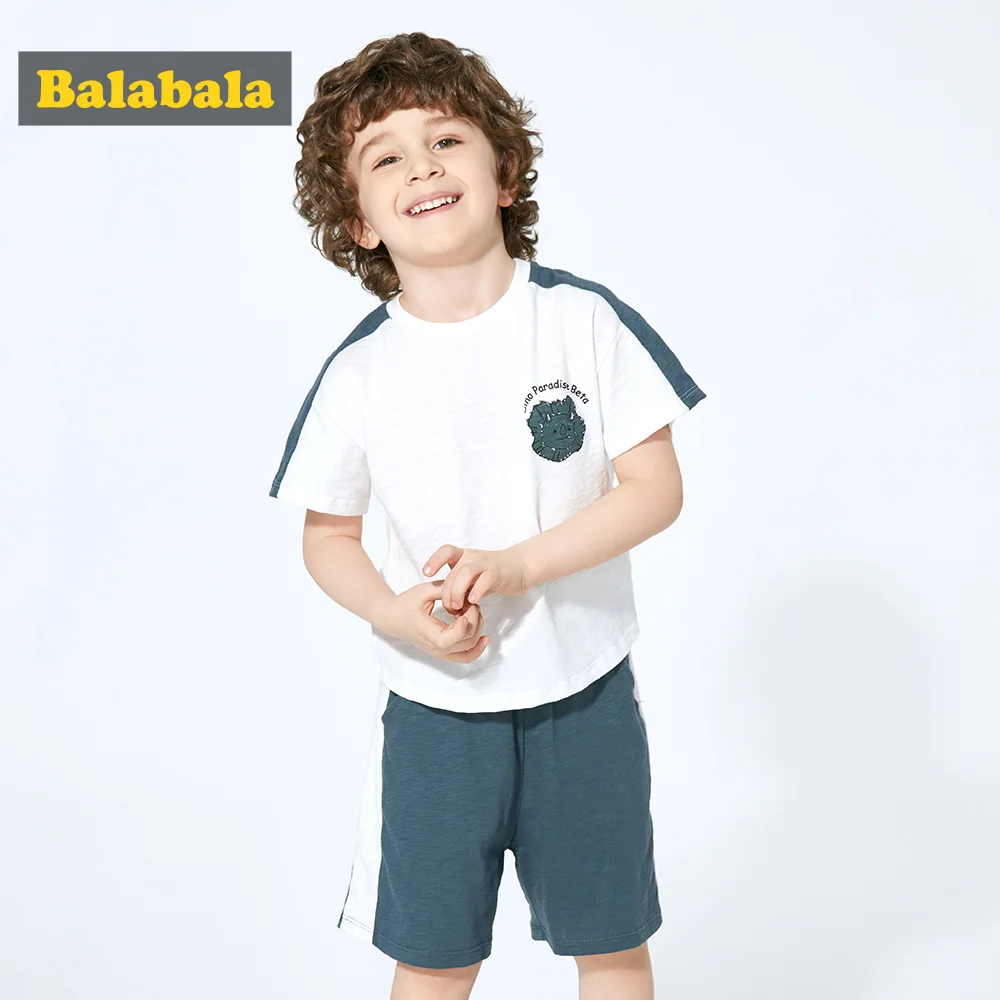 Balabala/комплект одежды для мальчиков модная футболка + штаны комплект детей из 2