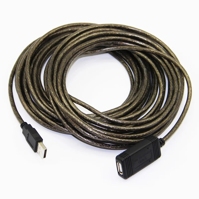 Bochara Активный ретранслятор USB2.0 УДЛИНИТЕЛЬ мужчин и женщин фольги+ Плетеный экранированный встроенный 48P IC чипсет 5 м 10 м 15 м 20 м 30 м