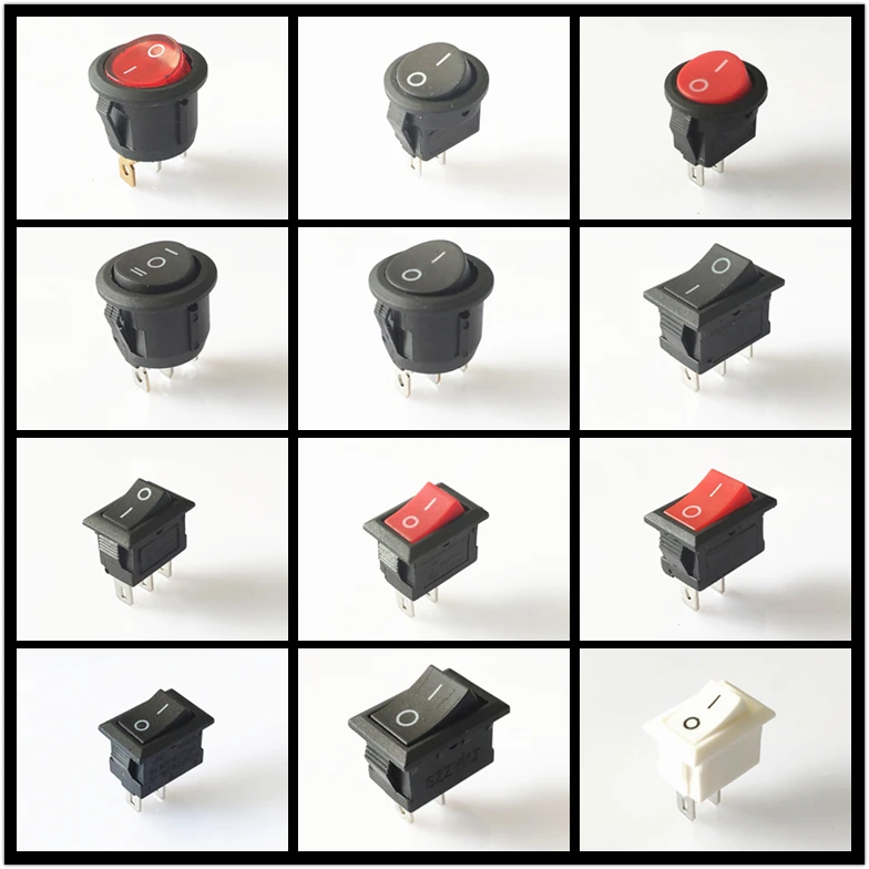 SPST KCD1 2PIN 3PIN на включение/выключение Круглый/кулисный переключатель квадратной