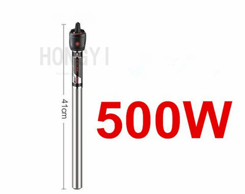 HONGYI/1 шт. 50/100/200/300/500 Вт нагреватель для воды из нержавеющей стали мини Регулируемый нагревательный стержень аквариума контроля температуры - Цвет: 500W