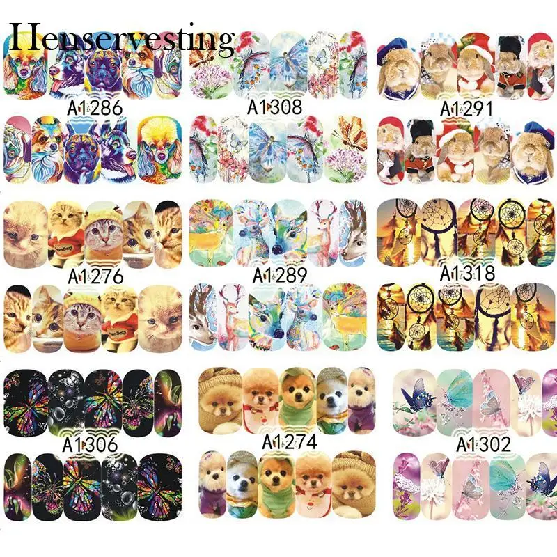 Маникюрные листы смешанный дизайн водяной знак переводные наклейки для ногтей 50