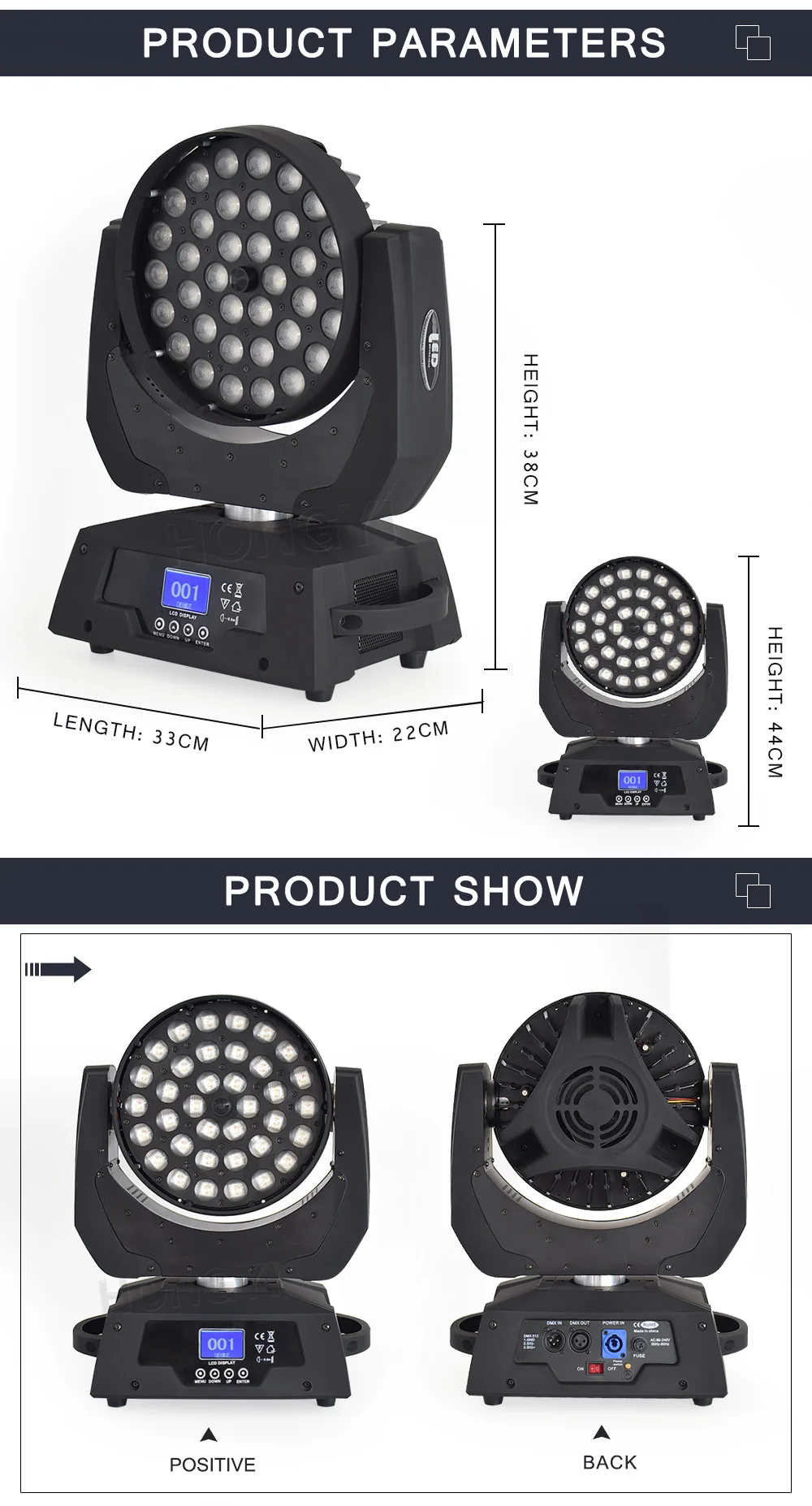 Движущаяся головка led zoom wash сценический свет с 36*18 Вт rgbwa uv 6в1 dj шоу оборудование