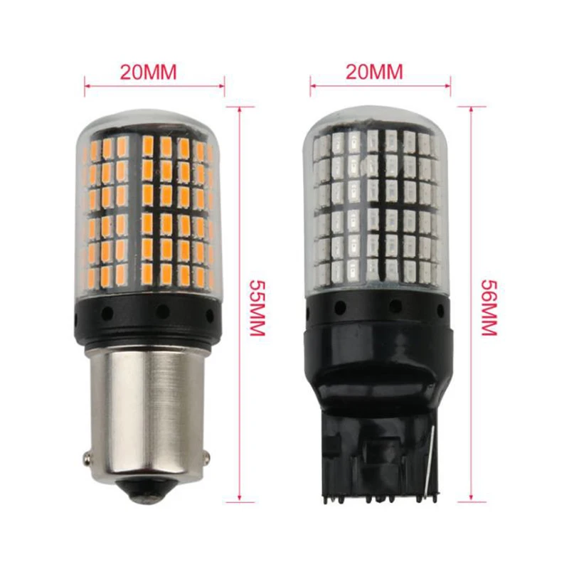 

2PCS 144smd Car LED turn signal 7440 1156 3014 CANBUS constant current highlight