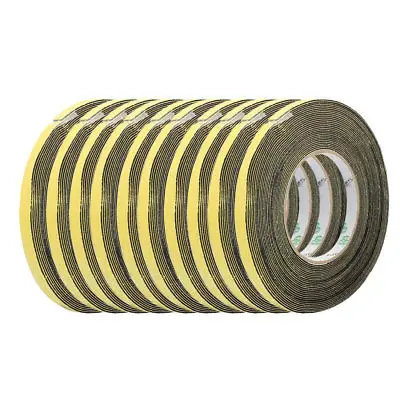 

10Pcs 10mm Width 1mm Thickness Single Side Sponge Foam Tape Black 10M Length