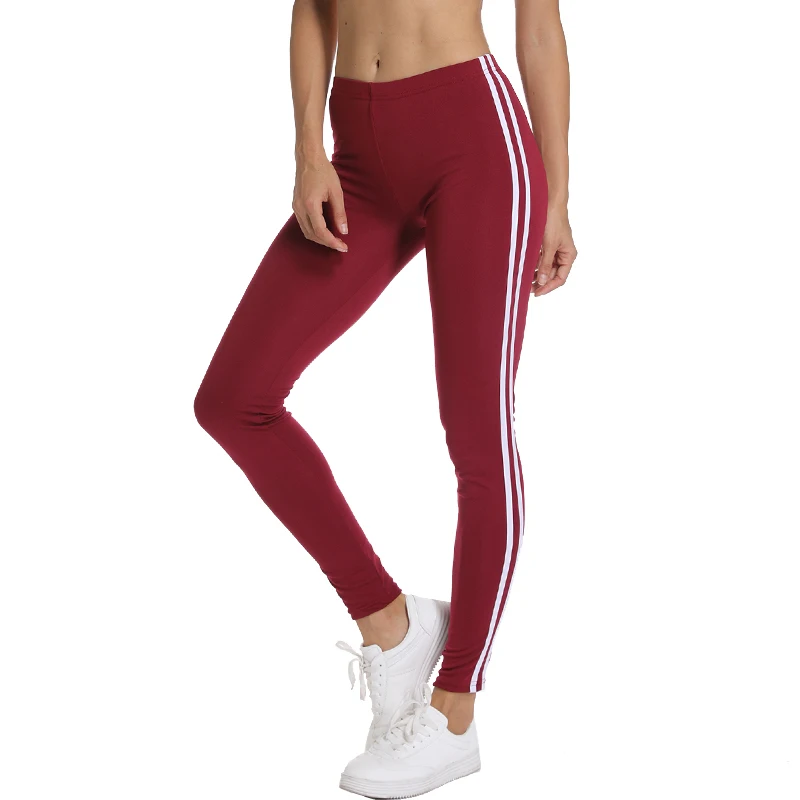 Red Новое поступление женские спортивные штаны для фитнеса сексуальные камуфляжные черные цветная лента ремень спортивные тренировочные брюки для йоги эластичные леггинсы - Цвет: Red