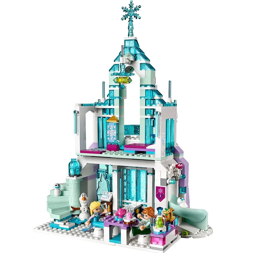 Elsa Anna Ice Dream Romantic Castle Model Building Blocks Cinderella Princess City Set Girl Children Christmas Gift | Игрушки и хобби