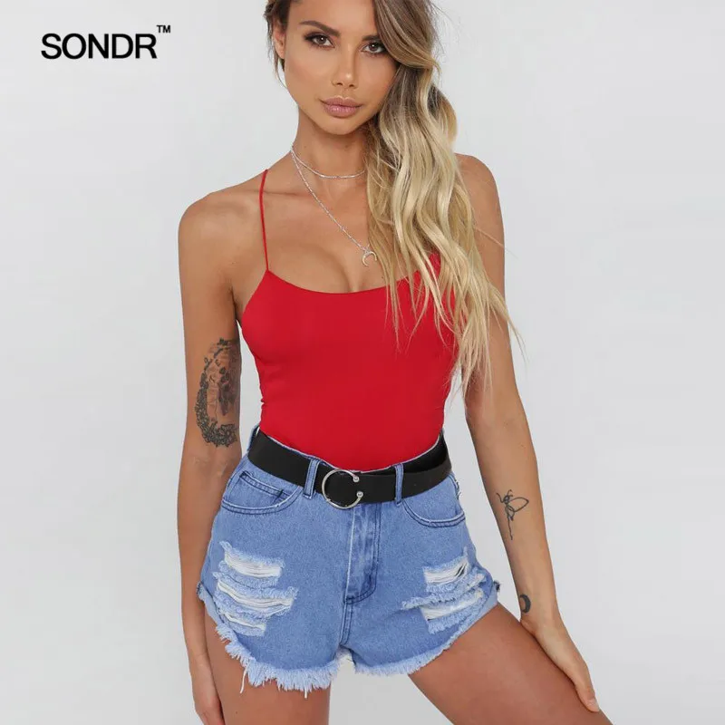 SONDR 2019 женские комбинезоны с открытой спиной и перекрестными ремешками