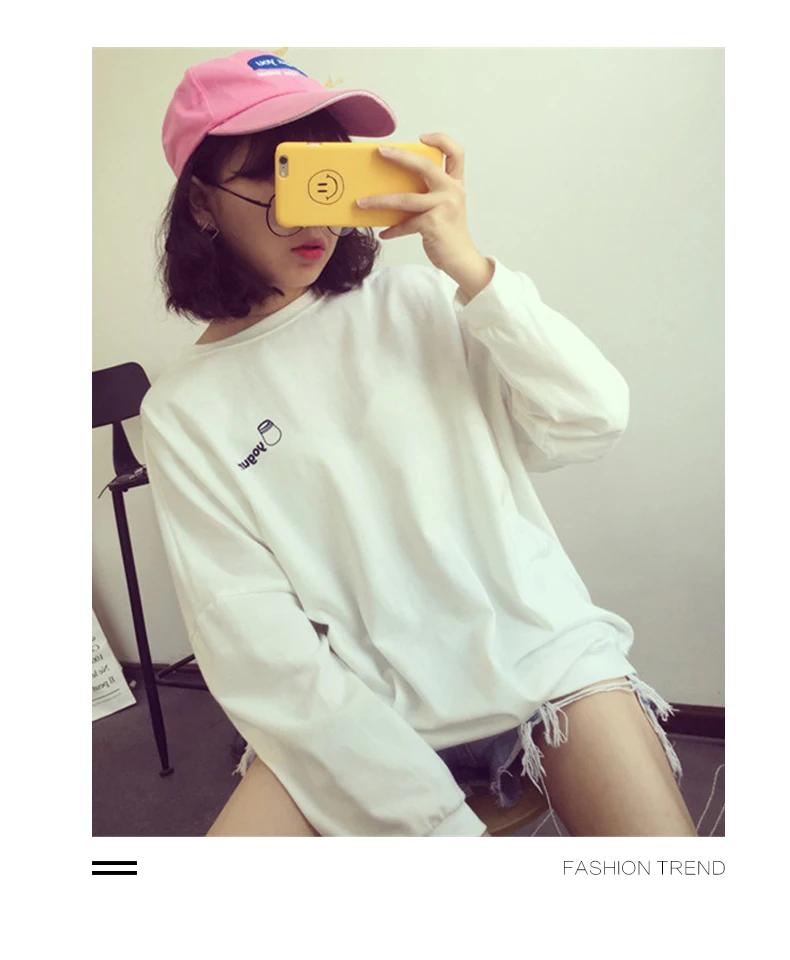Camisetas Mujer осенние женские футболки корейский стиль Ulzzang Harajuku футболка с принтом в стиле хип-хоп женские свободные топы с длинными рукавами