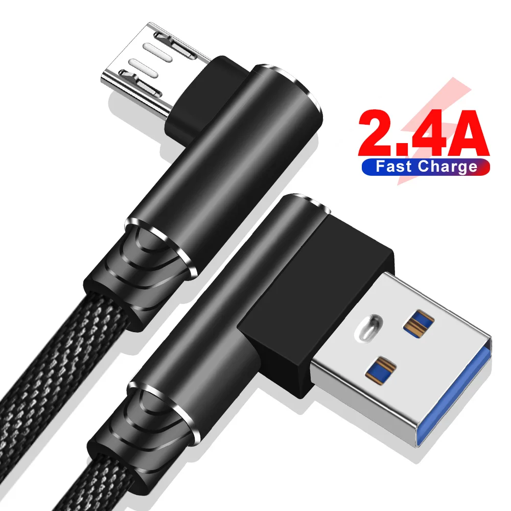 Кабель Micro USB OLAF кабель 90 градусов 1 м 2 3 для Samsung S7 S6 быстрой зарядки Huawei Xiaomi кабели