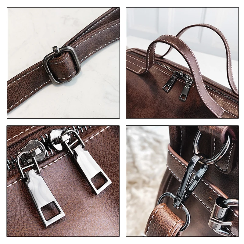 

Jiessie & Angela Vintage Women Bag Big Casual Tote Handbags Luxury Brand Bag Women Leather Fashion Shoulder Messenger Bags