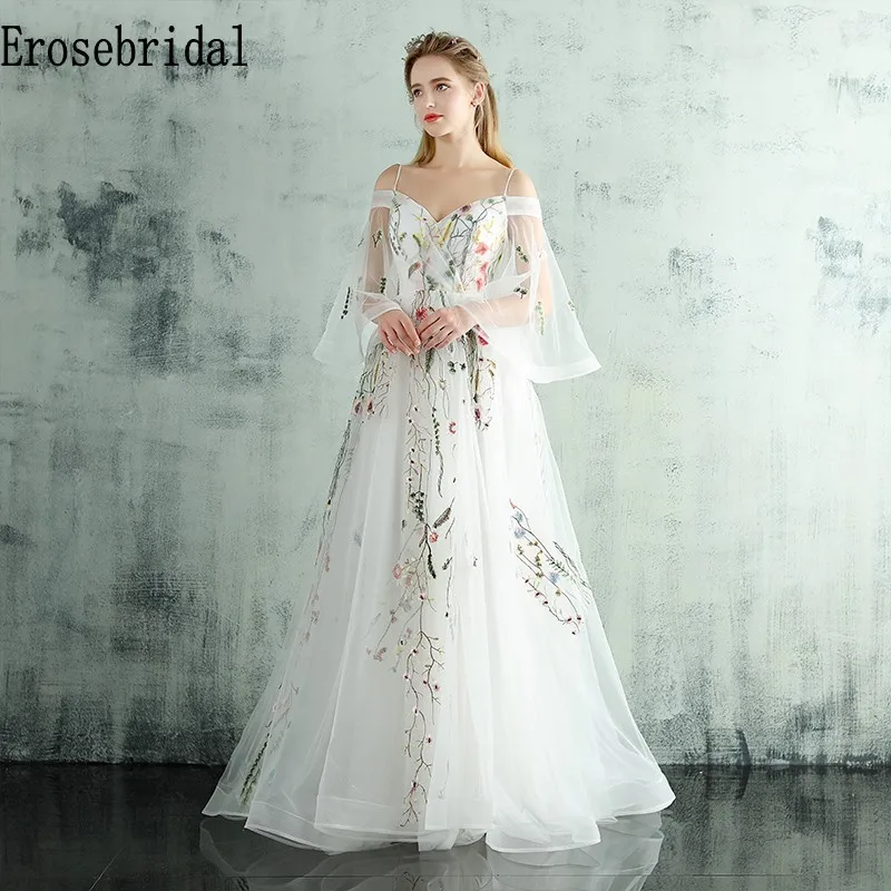 Erosebridal Новое поступление летние вечерние платья 2019 Спагетти ремень Иллюзия для