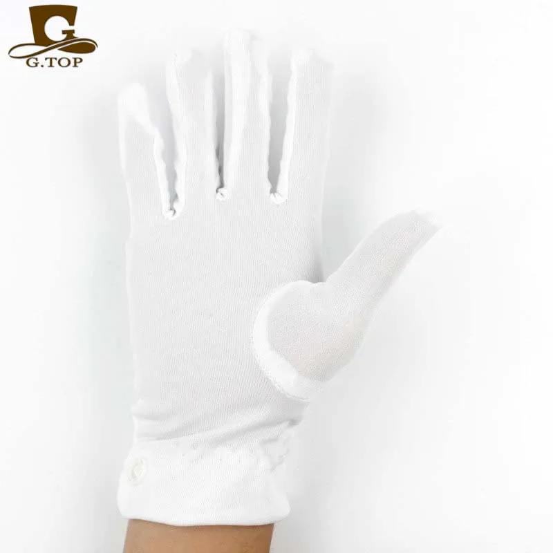 Мужские эластичные нейлоновые белые парадные официальные перчатки Wo men с