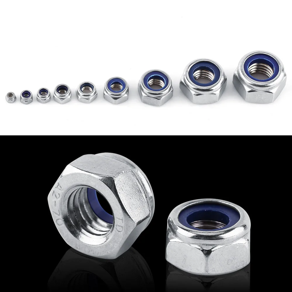 Новые 100 шт./лот M2 M12 гайки из нержавеющей стали Locknut SS304 самозакрывающиеся