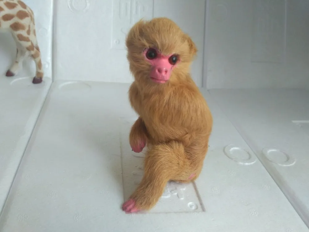 Модель приседающей обезьяны модель 9x5x13 см полиэтилен и мех ручное украшение