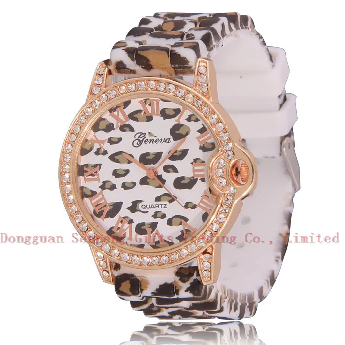 GE0642 2014 Fashion ladies leopard silicone watch famous geneva  wristwatches brand china movt good price | Наручные часы | АлиЭкспресс