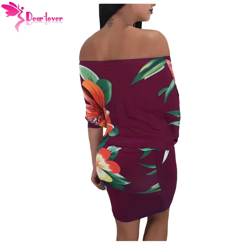 Dear Lover сексуальное платье с открытыми плечами для клуба облегающее Vestidos 3/4 рукав