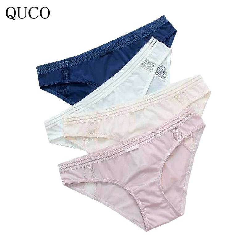 QUCO brand Cotton Panties Sexy Women Underwear Briefs Seamless Padded pink Lingerie Underpants Ladies Bikini underwear women W22 |