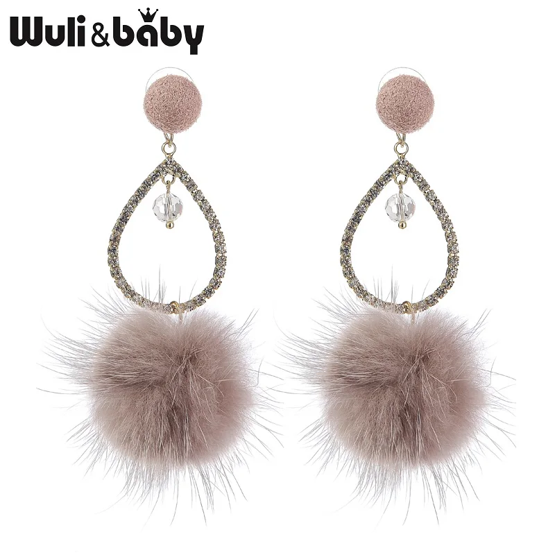 Сверкающие Стразы Wuli &amp baby серьги-капли в форме перьев для женщин зимние серьги