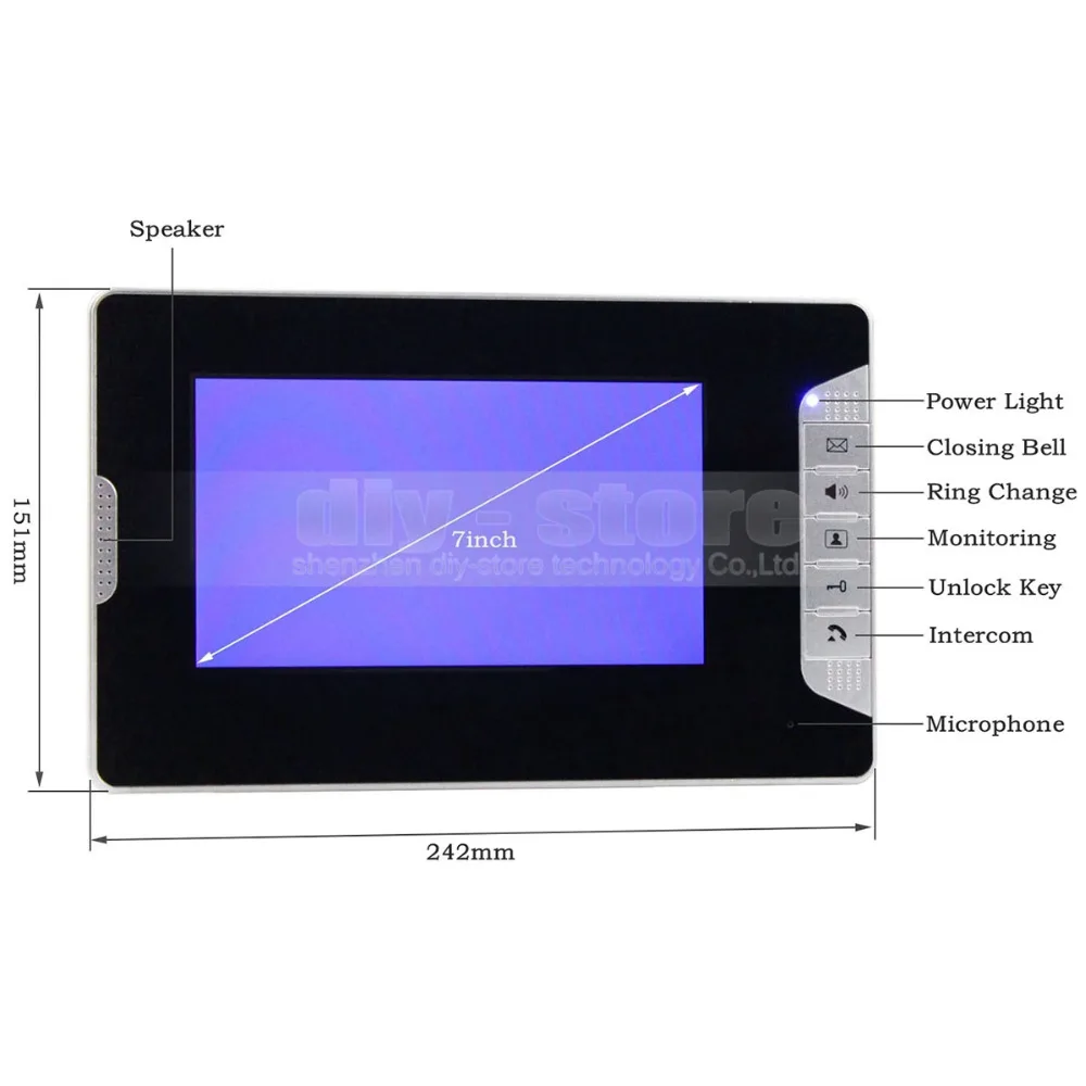 Home Security Intercom Video Door Phone System 1 x 700TVL Camera 7" Monitor | Безопасность и защита
