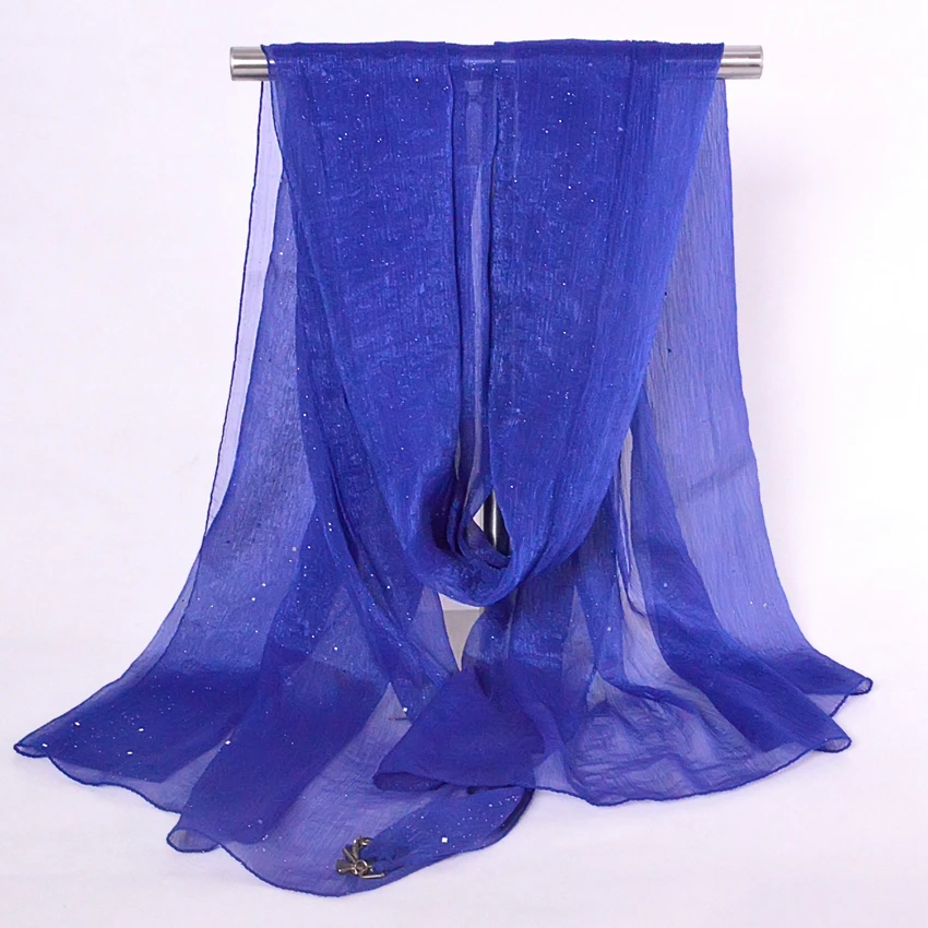 Женский шелковый шарф с подвеской большие размеры 180x75 см |