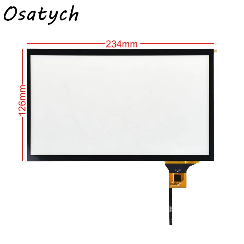 10.1 inch Touch Screen Capacitive Digitizer 10 Point 16:9 I2C 6 pin 234*126mm