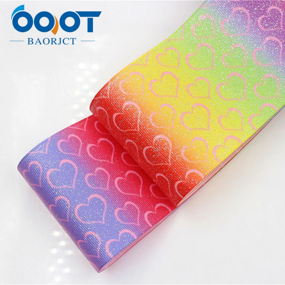 OOOT BAORJCT 1710056 75mm 5yards Flash color Ribbons Thermal transfer Printed grosgrain Wedding Accessories DIY handmade materia | Дом и сад