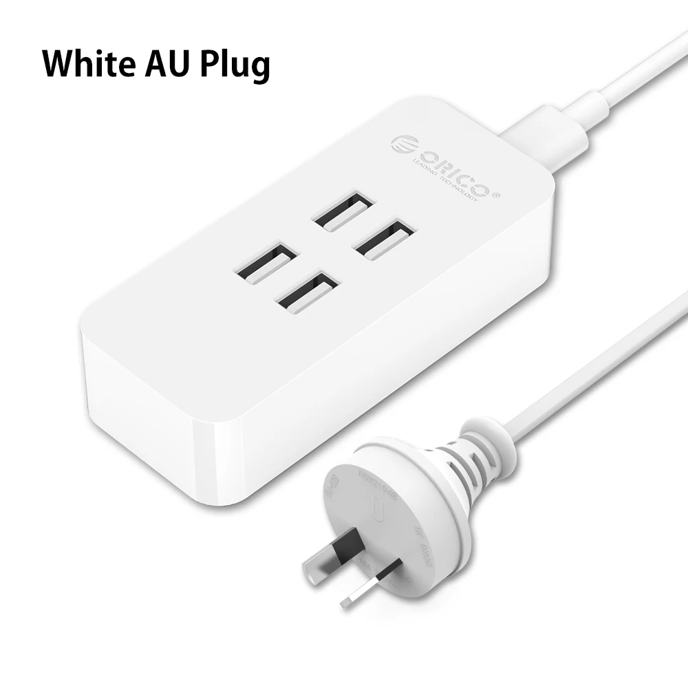 ORICO 4 порта USB зарядное устройство мини умная зарядная док-станция 5V2. 4A* 4 Max Выход 20 Вт настольное зарядное устройство для клавиатура для планшета зарядка - Тип штекера: White AU