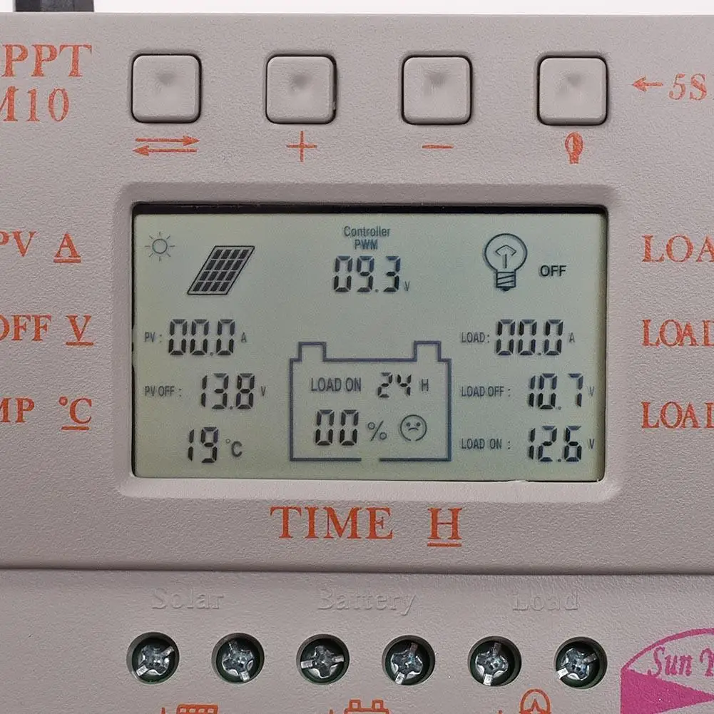 Sun yoba10A 12В/24В LCD MPPT + солнечный регулятор PWM Контроллер заряда для домашнего