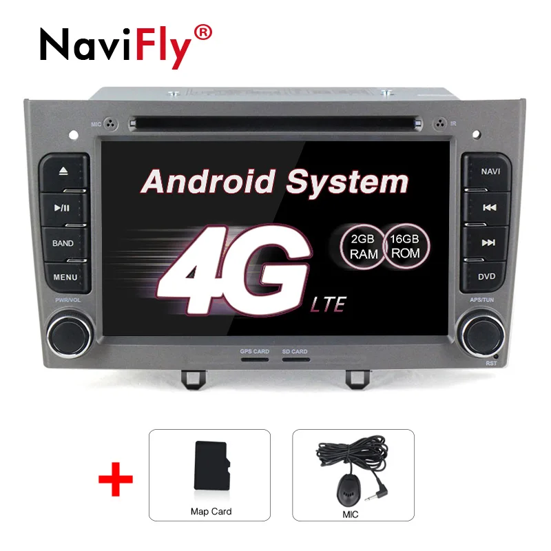 gray model 7 дюймов android7.1 автомобиля gps навигации автомобиля dvd для peugeot 308 408 FM Bluetooth AVIN географические карты бесплатное обновление Навител Европа - Цвет: gray model