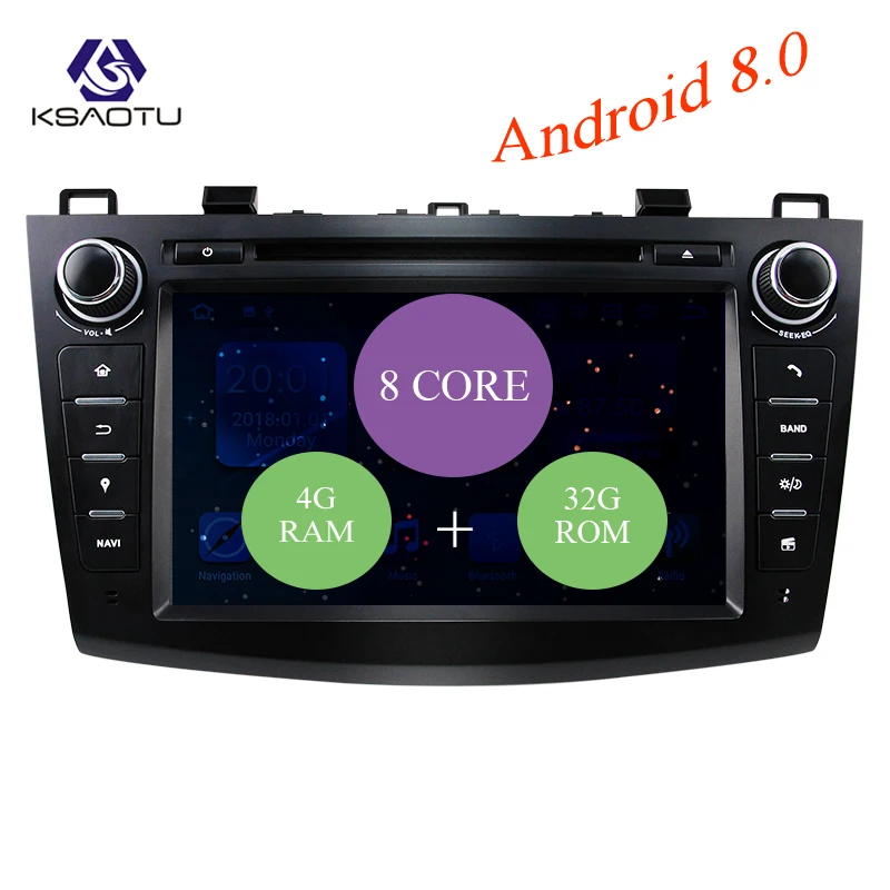 KSAOTU 8 &quotDAB + 4G Android 0 автомобильный DVD плеер SD GPS для Mazda 3 (2010 2013)|Автомагнитолы| |