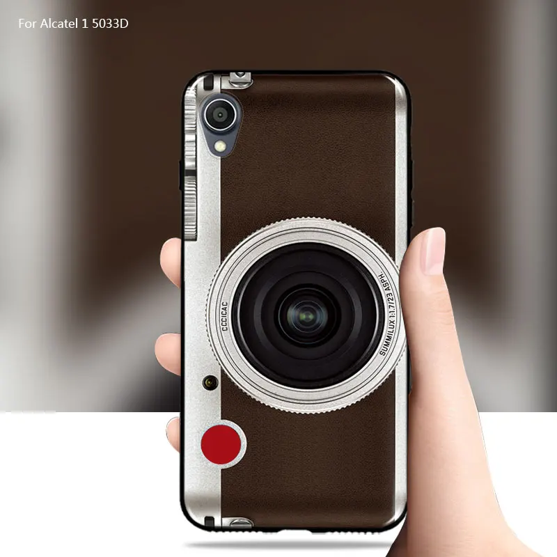 Для Alcatel 1 5033D чехол Ретро камера кассетные ленты Мягкая силиконовая задняя крышка