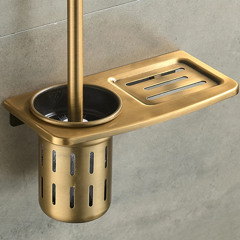 Ногтей Бесплатная держатели для туалетной щетки черный и античная Ванная