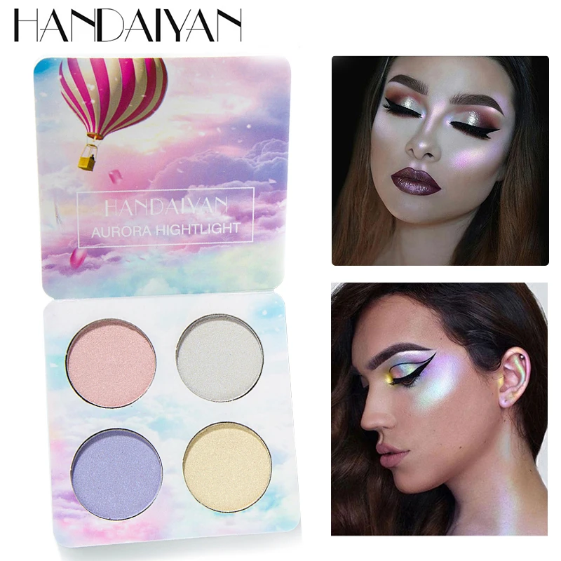 ФЕСТИВАЛЬ Макияж хайлайтер порошок свечение комплект iluminador maquillage осветить мерцающий блеск Радужный пигмент хайлайтер палитра