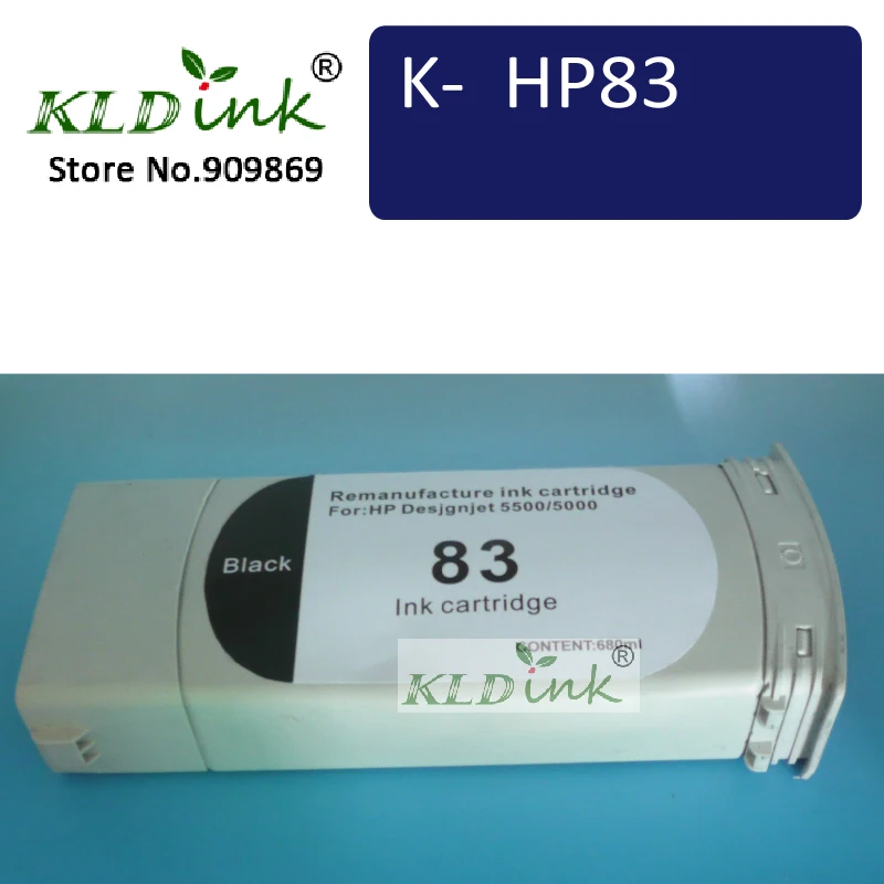 

KLDINK - HP83 C4940A Black UV Remanufacture inkjet cartridge is compatible with Designjet 5500 Printer