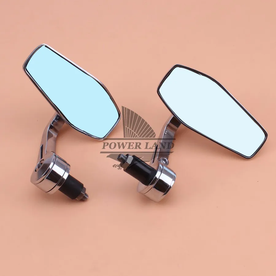 

Universal For Motorcycle Anti-Glare Chrome Aluminium Alloy Handlebar End Rear View Side Mirrors 7/8" 360 Angel Adjustable