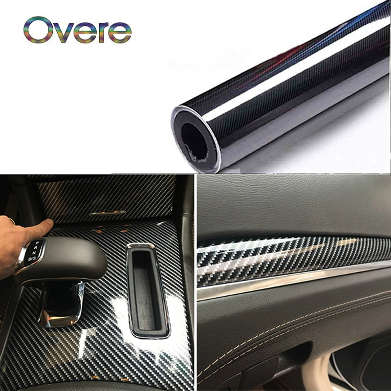 Автомобильные наклейки OVERE 5D из углеродного волокна для Fiat 500 VW Polo Golf MK4 4 5 6 MK7 Touran T5