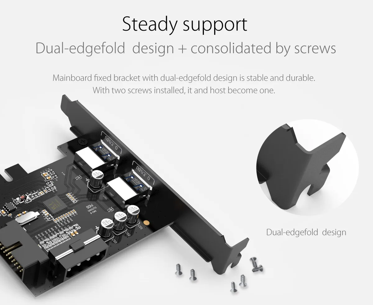 2 порта USB 3,0 PCIe Плата расширения 2 внешних порта и 1 внутренний 19Pin разъем для PCI-E x1/x4/x8/x16 компьютера ПК, PVU3-2O2I