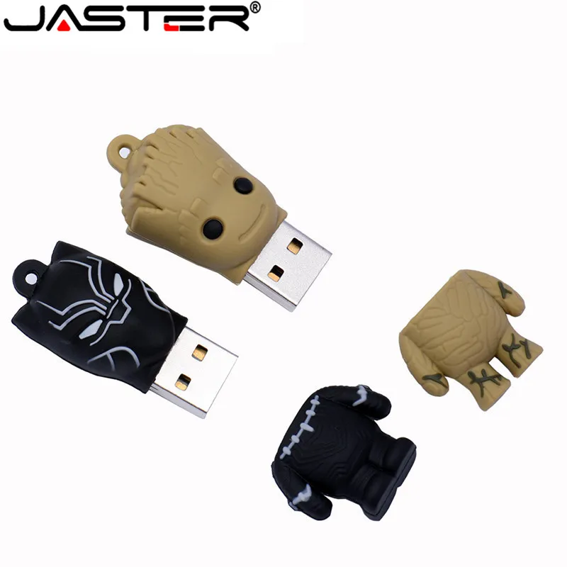 JASTER Marvel Comics Черная пантера Дэдпул USB 2,0 флеш-накопитель Миньоны карта памяти Флешка 4 ГБ 16 ГБ 32 ГБ 64 ГБ подарок